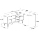 Ver imagem 7 de Mesa Escrivaninha em L com Porta e 6 Nichos Hawaii Branco/grafito