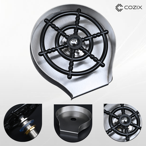 Lavador de Copos Automático de Embutir na Pia Inox 304 Alta Pressão sem Energia Elétrica Cozix