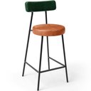 Ver imagem 1 de Banqueta Baixa Cozinha Sala Jantar Bancada Milão L02 Facto Verde Musgo Camel - lyam decor Lyam Decor