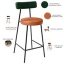 Ver imagem 3 de Banqueta Baixa Cozinha Sala Jantar Bancada Milão L02 Facto Verde Musgo Camel - lyam decor Lyam Decor