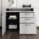 Ver imagem 4 de Balcão de Escritório Extensível 90cm 1 Porta com Chave 3 Gavetas Multimóveis CR25299 