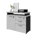 Ver imagem 2 de Balcão de Escritório Extensível 90cm 1 Porta com Chave 3 Gavetas Multimóveis CR25299 