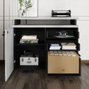 Ver imagem 5 de Balcão de Escritório Extensível 90cm 1 Porta com Chave 3 Gavetas Multimóveis CR25299 