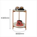 Ver imagem 5 de Conjunto Mesa de Centro e Lateral Liora Branca com Pés de Ferro Bronze