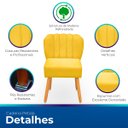 Ver imagem 3 de Cadeira Pétala para Sala de Jantar Confortável e Reforçada Suede