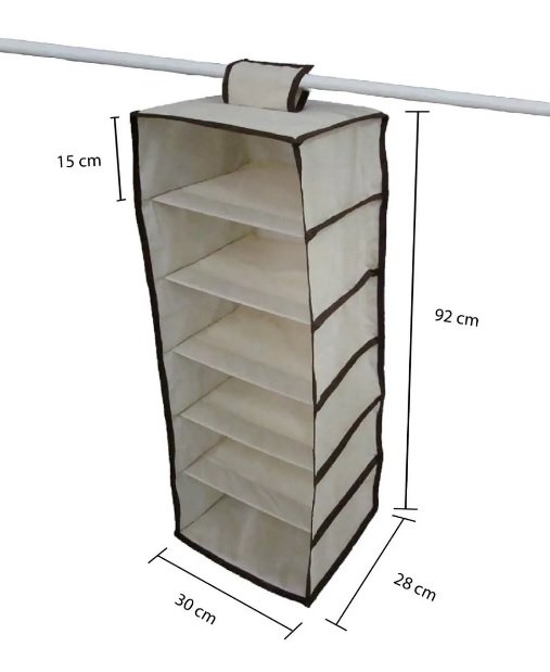 Organizador Cabideiro Vertical OrganiBox de 92x30x28cm COR:Marrom - 3