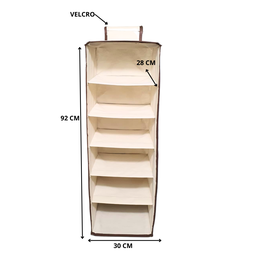 Organizador Cabideiro Vertical Organibox de 92x30x28cm Cor:marrom - 5