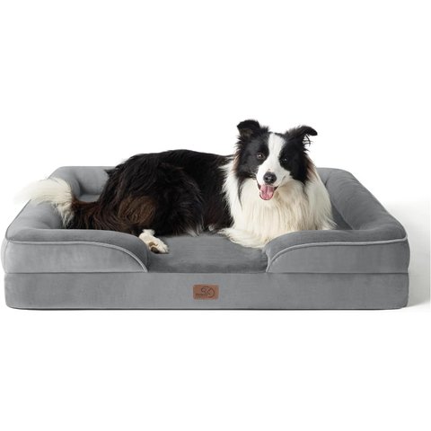 Bedsure Cama Ortopédica Grande para Cães Grandes Cinza