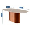 Mesa de Jantar Oval 210 Cm 8 Lugares Julieta Tampo Mdf/vidro Cinamomo/off White - 3