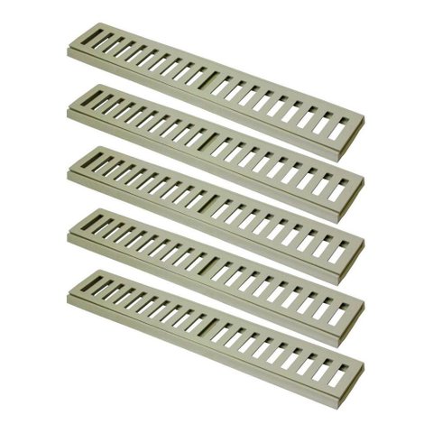 Kit 5 Ralo Grelha Linear Caixilho em Alumínio Bege 20x50cm