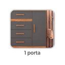 Ver imagem 5 de Cômoda Leme 1 Porta 4 Gavetas 99x90,5x40cm