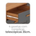 Ver imagem 4 de Cômoda Leme 1 Porta 4 Gavetas 99x90,5x40cm