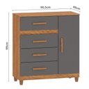 Ver imagem 3 de Cômoda Leme 1 Porta 4 Gavetas 99x90,5x40cm