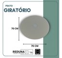 Ver imagem 2 de Centro Mesa Prato Giratório Vidro Temperado 60cm Resistente - Off White