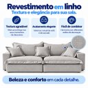 Ver imagem 6 de Sofá Cama Tokyo 2m Linho Molas Ensacadas com Almofadas - Cinza