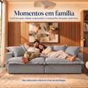 Ver mais imagens de Sofá Cama Tokyo 2m Linho Molas Ensacadas com Almofadas - Cinza