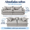 Ver imagem 7 de Sofá Cama Tokyo 2m Linho Molas Ensacadas com Almofadas - Cinza