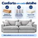 Ver imagem 5 de Sofá Cama Tokyo 2m Linho Molas Ensacadas com Almofadas - Cinza