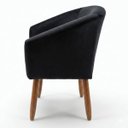 Ver imagem 6 de Jogo 2 Poltronas Estofadas Tecido Veludo Elegante para Sala de Espera Aconchegante Pés de Madeira Re