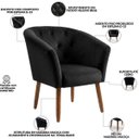 Ver imagem 3 de Jogo 2 Poltronas Estofadas Tecido Veludo Elegante para Sala de Espera Aconchegante Pés de Madeira Re