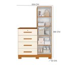 Ver imagem 2 de Guarda Roupa Casal Triton Plus 11 Portas de Bater com Espelho e Cômoda 4 Gavetas Cinamomo Off White