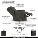 Ver imagem 3 de Poltrona do Papai Reclinável Sala de Cinema Madrid Power Elétrica USB Linho Chumbo G26 Gran Belo