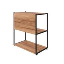 Ver imagem 7 de Estante Baixa para Escritório 3 Prateleiras MDF MDP Nogal com Preto F5 Office 63cm