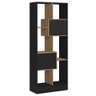Estante Livreiro 2 Portas 6 Nichos Carvalho Toq/preto - 1
