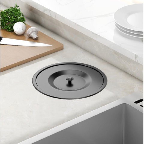 Lixeira de Embutir Acabamento Preto Aço Inox 304
