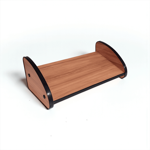 Apoio Descanso Base Suporte para Pés Escritório Home Office Madeira Nogal