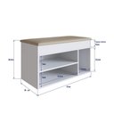 Ver imagem 2 de Sapateira Baú com Tampo Estofado Completa Móveis Branco