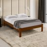 Cama Casal Madeira Maciça Turca Castanho - Casa da Madeira - 1