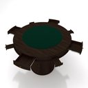 Ver imagem 2 de Conjunto Mesa de Jogos Carteado Bellagio Tampo Reversível Verde e 4 Cadeiras Madeira Poker Base Cone