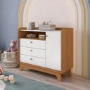 Ver imagem 1 de Cômoda 3 Gavetas 1 Porta:canela/branco