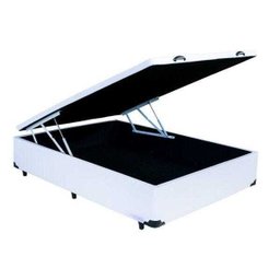 Base Box Baú Casal Co. Sintético Branco 39x138x188cm - 1
