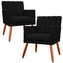 Ver imagem 1 de Kit 2 Poltrona Decorativa Miami Preto para Sala de Estar Recepção