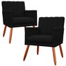 Kit 2 Poltrona Decorativa Miami Preto para Sala de Estar Recepção - 1