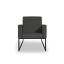 Ver imagem 3 de Kit 02 Poltronas Moderna Courino 3 Cores- Base Ferro Preto - Cinza