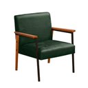 Ver imagem 1 de Poltrona Fontana Veludo Verde Base em Metal Preto e Madeira