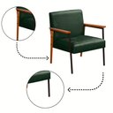 Ver imagem 4 de Poltrona Fontana Veludo Verde Base em Metal Preto e Madeira