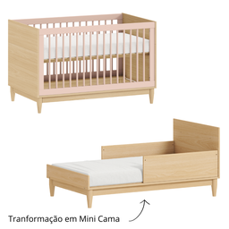 Berço Americano Rosa Cômoda e Guarda Roupa Linha Tomi Quater - 4