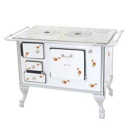Fogão a Lenha Tradicional 02 Venâncio sem Tampa Branco Florido 2dfbr - 1