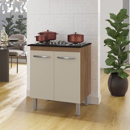 Balcão para Cooktop 4 Bocas com 2 Portas Jade Savana Off White - Moblis - 2