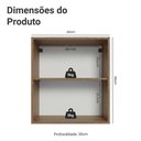 Ver imagem 2 de Armário Aéreo para Quarto 60 cm 2 Nichos Abertos Rustic Neo Madesa