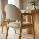 Ver imagem 2 de Mesa Jantar Palmas Redonda 150cm com 6 Cadeiras Modernas:linho Areia