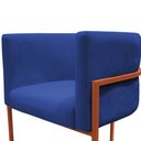 Ver imagem 5 de Poltrona Reforçadas Decorativa Sala de Estar Carla Base Ferro Bronze Suede Azul Marinho