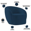 Ver imagem 4 de Poltrona Decorativa para Sala de Estar Living Gliese K01 Veludo Azul Marinho - Lyam Decor