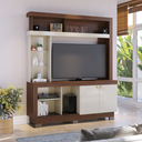 Ver imagem 2 de Estante Home Phoenix 160cm para Tv até 50 Pol Prateleira Vidro Nogueira Off