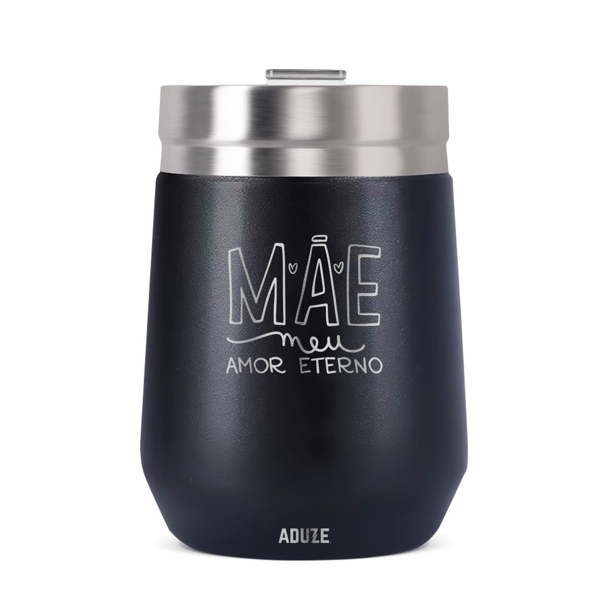 Copo Térmico Aduze Cuia Prime Amor Eterno 300ml - Preto - 1