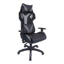 Ver imagem 2 de Cadeira Gamer Pelegrin em Couro PU Reclinável PEL-3014 Preta e Cinza